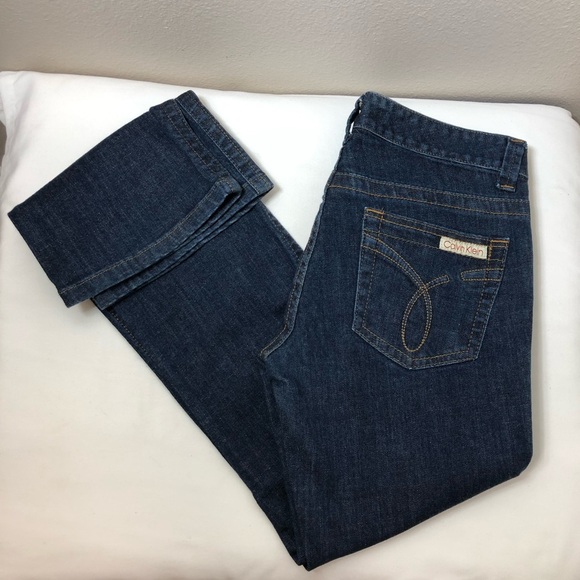 Calvin Klein Jeans Women’s Cotton Blend Mid Rise Lean Bootcut Dark Wash Jeans 6 - Picture 16 of 16